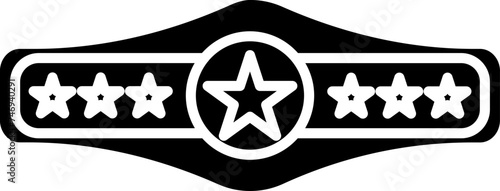Wrestling belt icon decorated with stars.