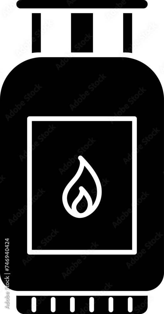 Gas cylinder glyph icon or symbol. Gas cylinder glyph icon or symbol.