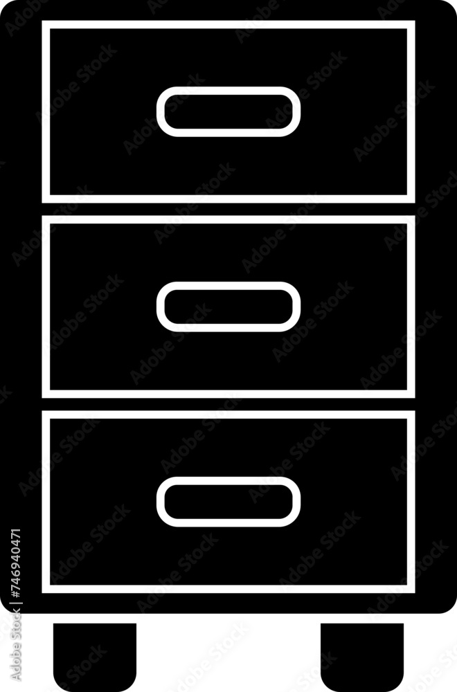 Flat style drawer icon in b&w color. Flat style drawer icon in b&w color.