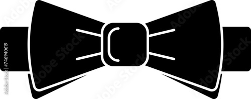 Flat style bow tie icon in b&w color.