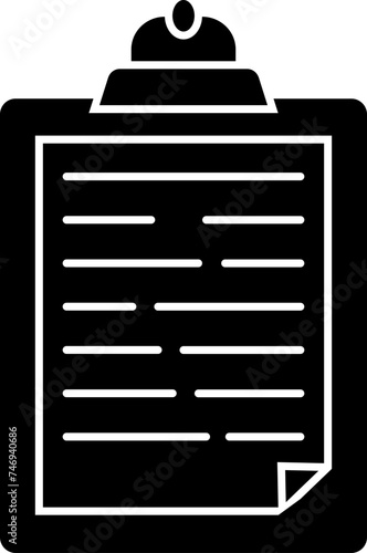 Clipboard or guest list icon in b&w color.