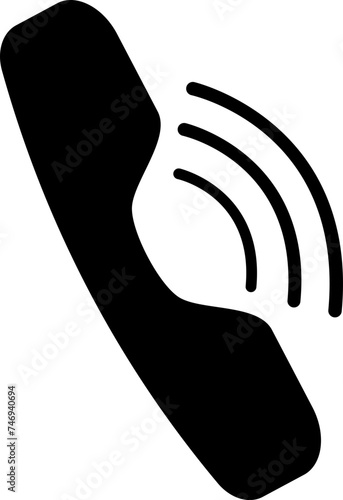 Phone reciever icon in black color.