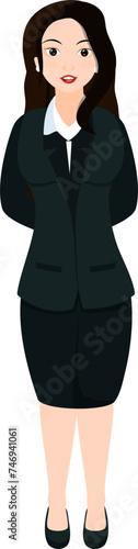 Modern business woman character in standing pose.