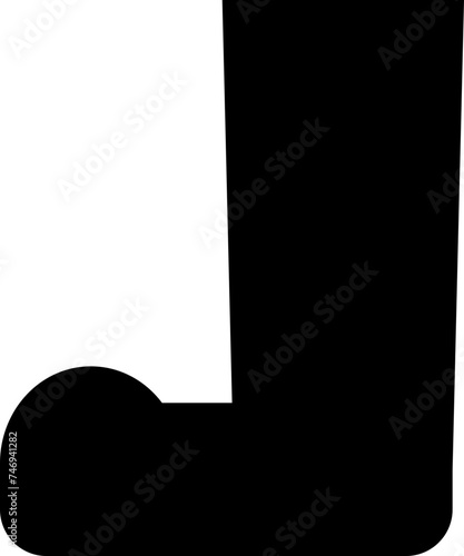Isolated gumboot icon in black color.