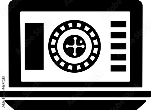 Online casino game in b&w laptop. 
