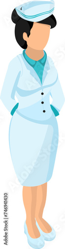 Isometric illustration of a Nurse character in standing pose.