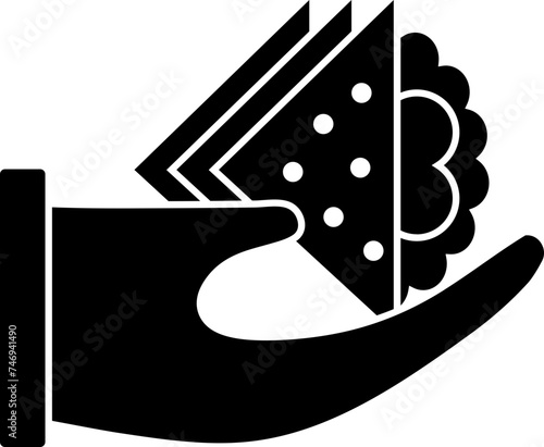 B&W food donation icon.