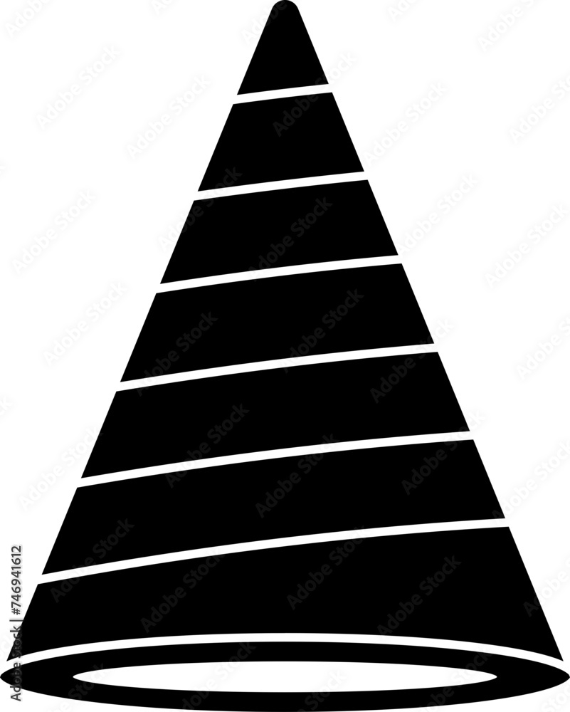 B&W party hat icon in flat style. B&W party hat icon in flat style.