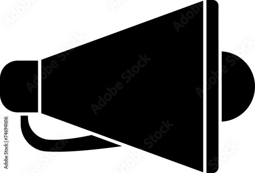 Isolated megaphone icon in b&w color.