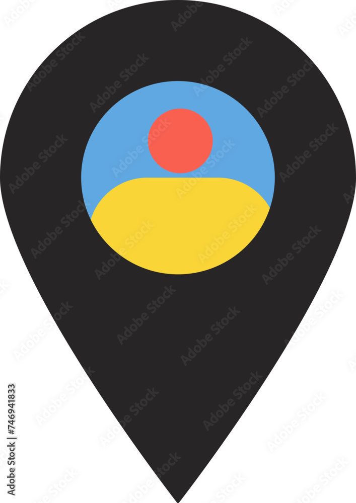 Flat style human in map pin. Flat style human in map pin.