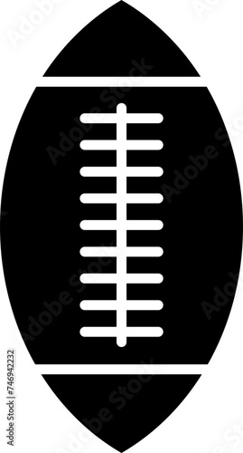 B&W american football icon in flat style.