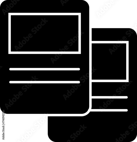 Election sheet or voting slip icon in b&w color.