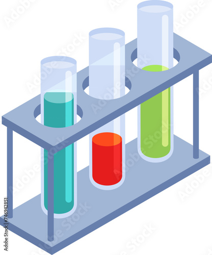 3D illustration of test tubes on white background.