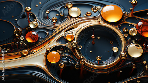 fluid oil liquid texture, bubble oil drops and swirls on a background.
