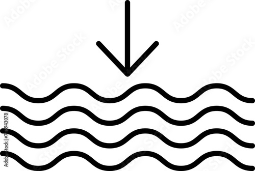 Icon of tidal power in black color.