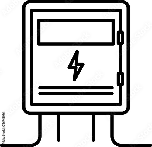 Thin line stroke icon of electrical panel.