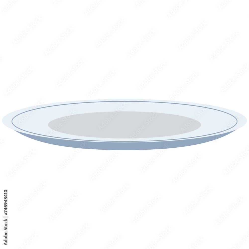 Illustration of a blank plate in grey color.