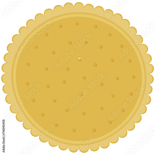 Illustration of a round biscuit in yellow color.