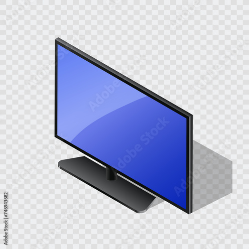 Isometric 3d lcd on png background.