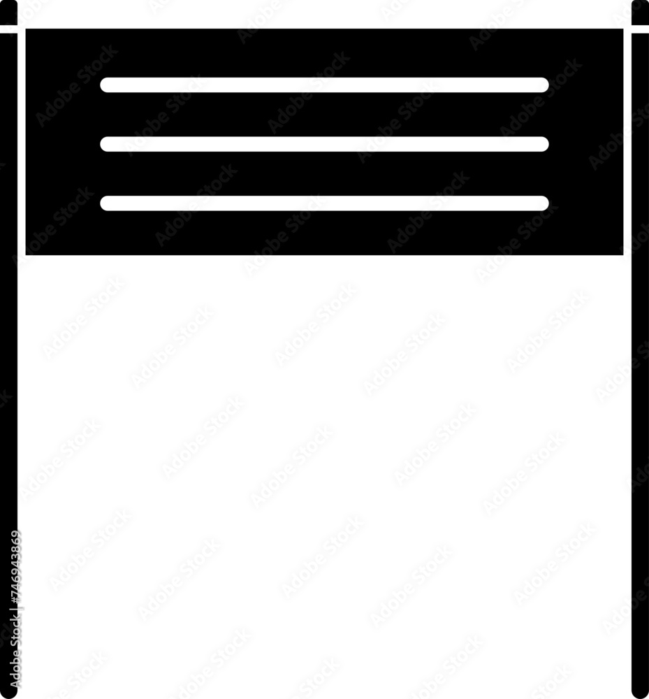 Banner or poster icon in flat style. Banner or poster icon in flat style.