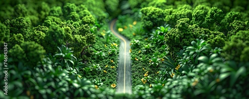 green road in forest