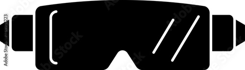 B&W eyeglass icon in flat style.