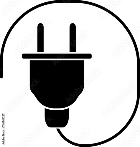 Flat style plug or energy icon in b&w color.