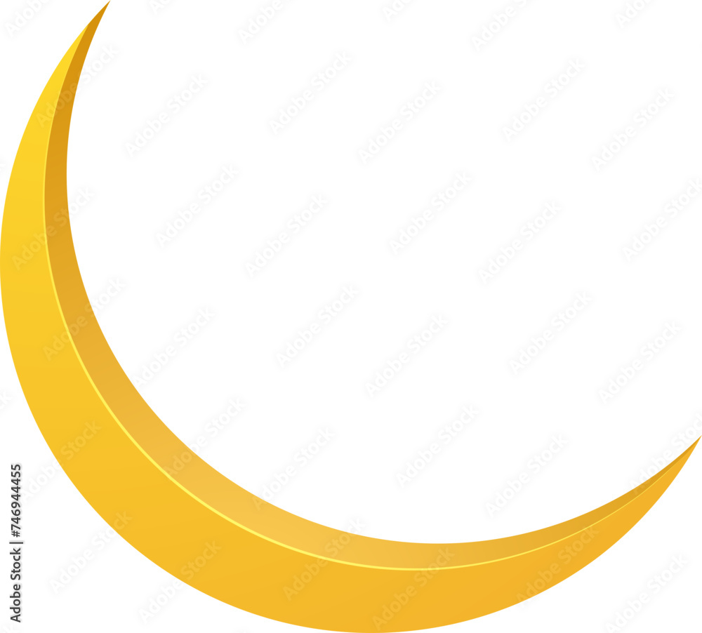 Crescent moon on white background. Crescent moon on white background.