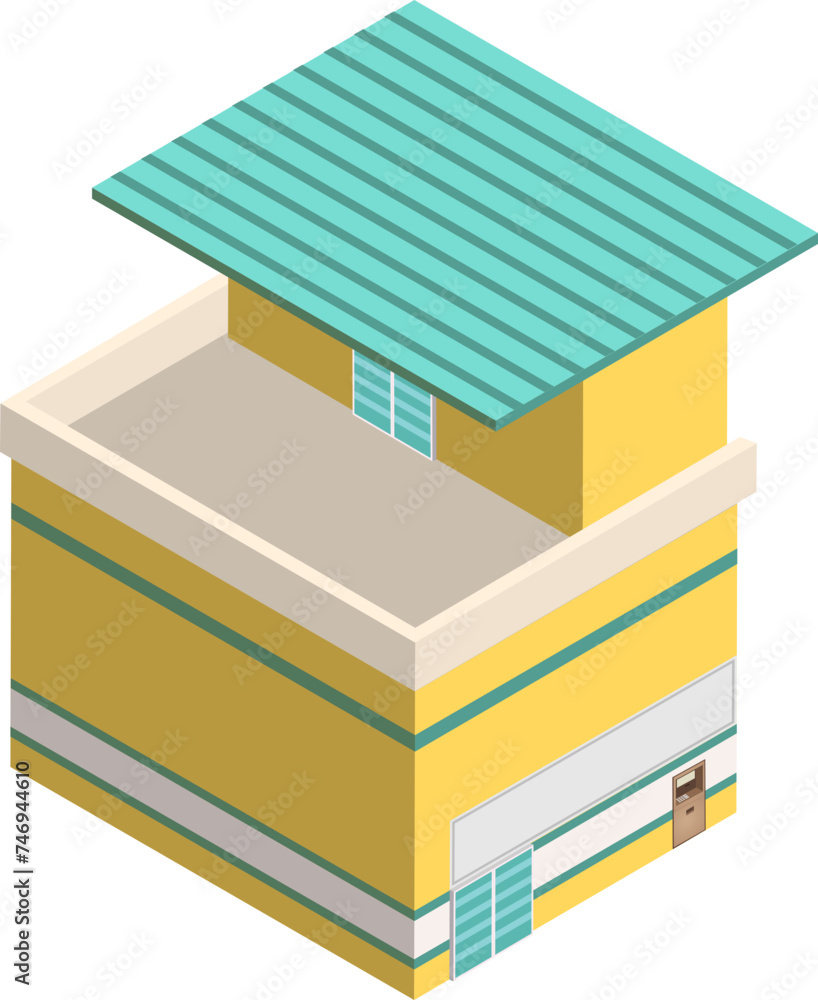 Isometric illustration of restaurant or home icon. Isometric illustration of restaurant or home icon.