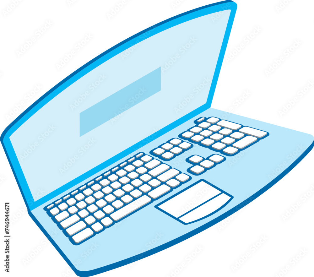 Isolated laptop icon in 3D style. Isolated laptop icon in 3D style.