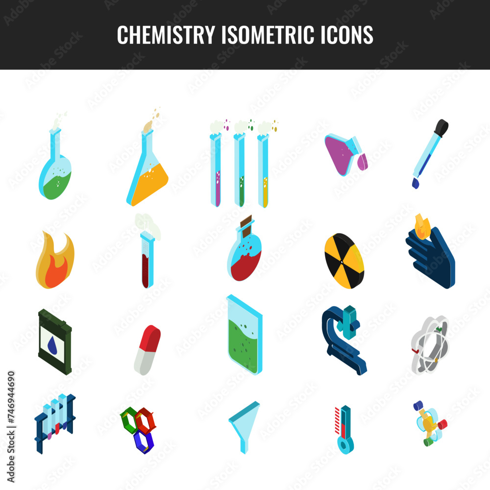 Set of isometric elements for Chemistry lab. Set of isometric elements for Chemistry lab.