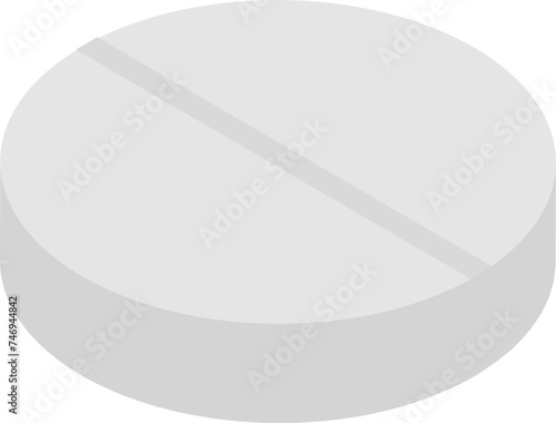 Isometric pill icon or symbol.