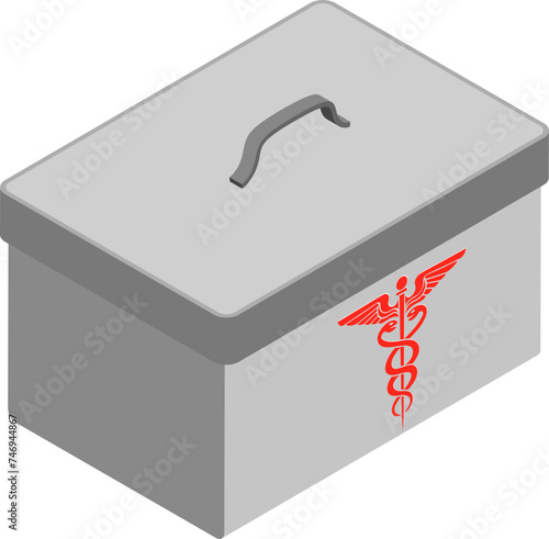 First aid box icon or symbol in 3d.