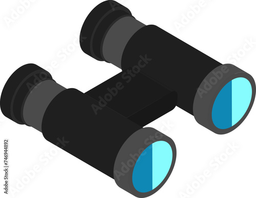 Binoculars isometric icon or symbol.