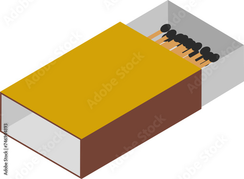 Isometric icon or symbol of matchbox.
