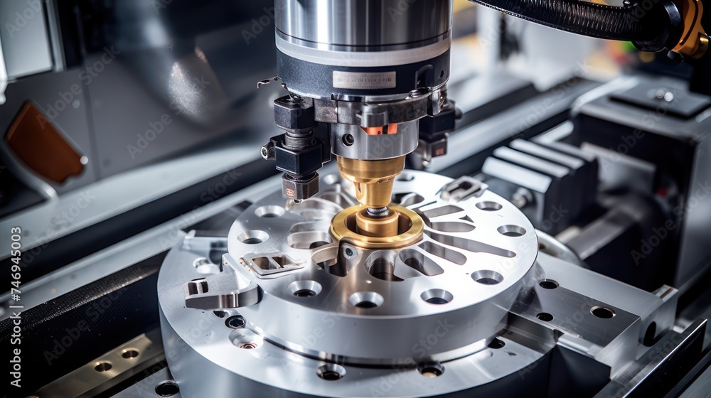 The metal laser machine was making holes in the surface of the steel plate, emitting sparks. The metal laser machine was making holes in the surface of the steel plate, emitting sparks.