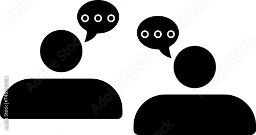 People conversation icon in flat style.