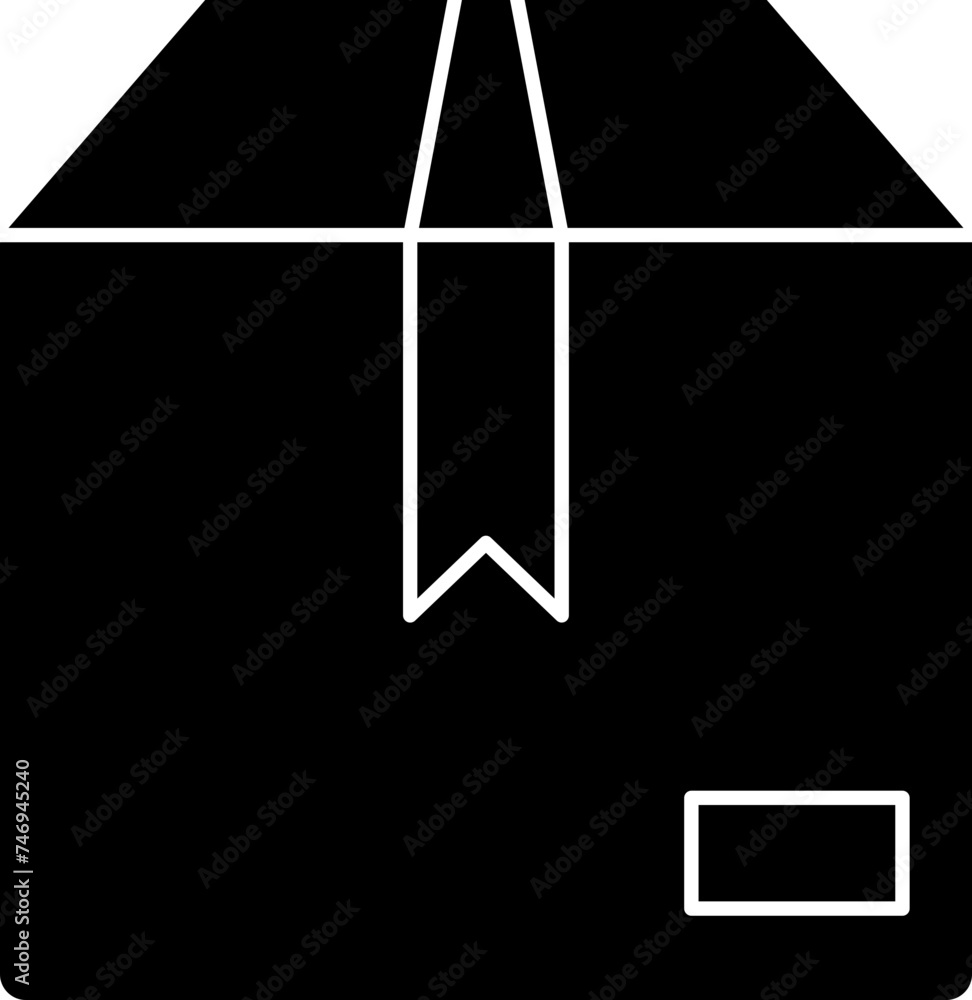 Glyph delivery box icon in b&w color. Glyph delivery box icon in b&w color.