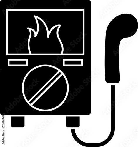 B&W water heater icon in flat style.