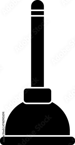 Flat style plunger icon in black color.