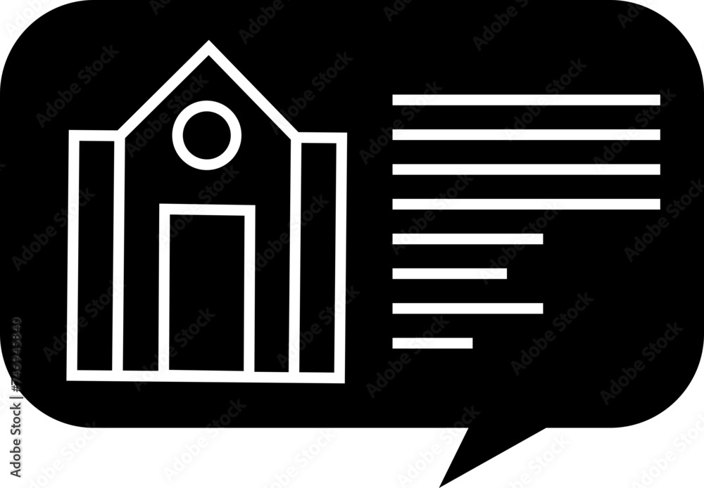 House detail or conversation icon in b&w color. House detail or conversation icon in b&w color.