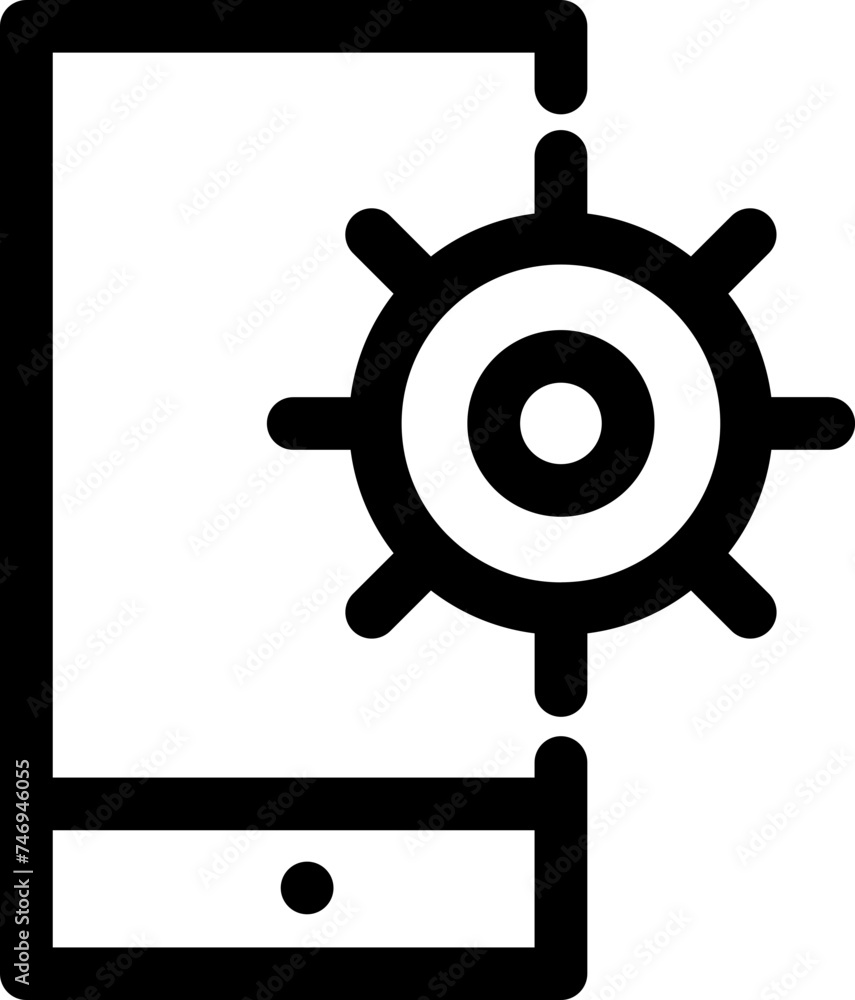 Line art illustration of smartphone setting icon. Line art illustration of smartphone setting icon.