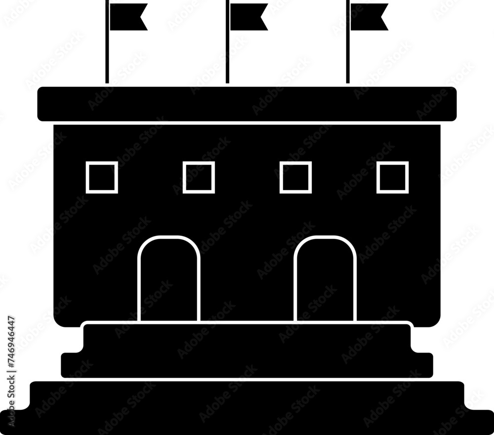 Icon of sports stadium in flat style. Icon of sports stadium in flat style.