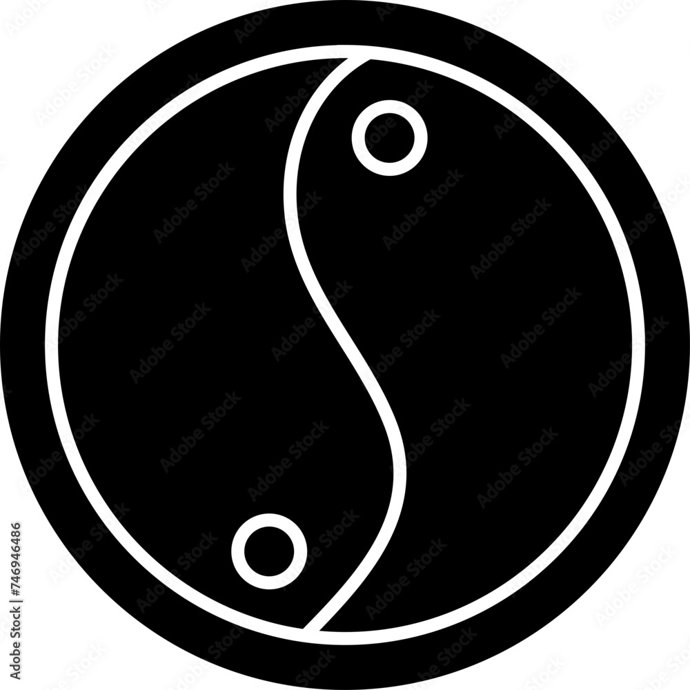 B&W yin yang icon or symbol. B&W yin yang icon or symbol.