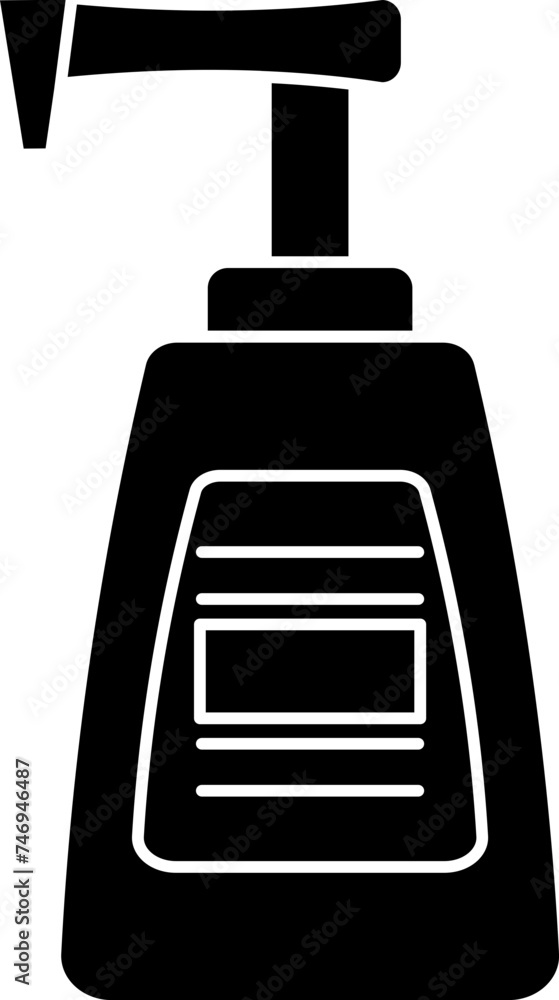 B&W lotion or cream icon in flat style. B&W lotion or cream icon in flat style.