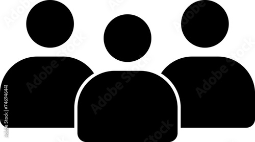 Silhouette of team icon on white background.