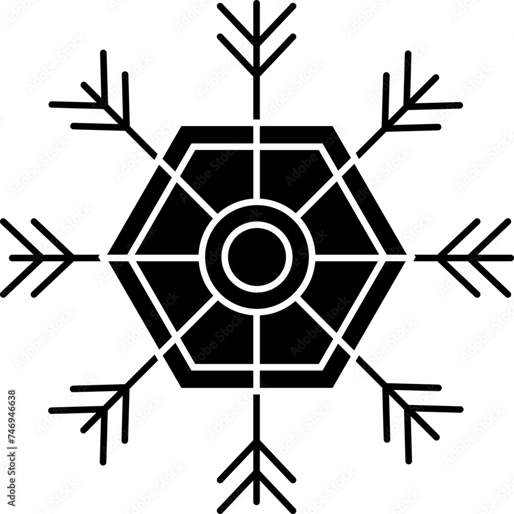Isolated illustration of snowflake icon. Isolated illustration of snowflake icon.