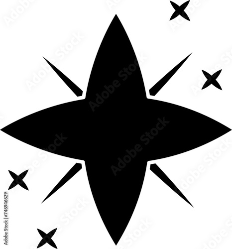 Icon of holy star in black color.