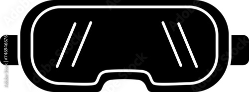 B&W snorkel icon or symbol.