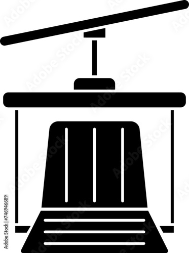 Isolated illustration of chairlift icon.